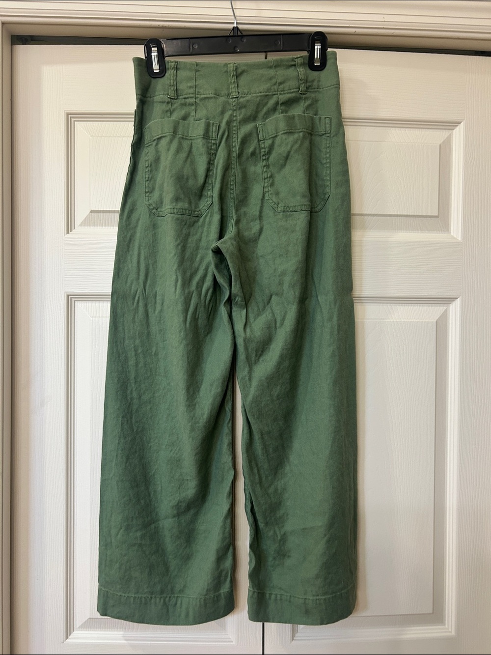 Anthropologie - Maeve Olive Green Collette Linen Pants - Size 26 - Picture 3 of 4